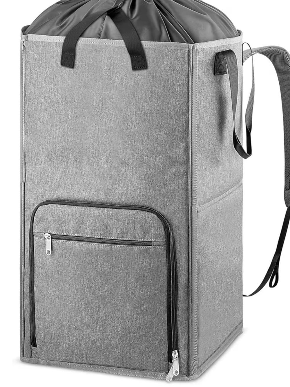 Large Gray Canvas Backpack Laundry Tote